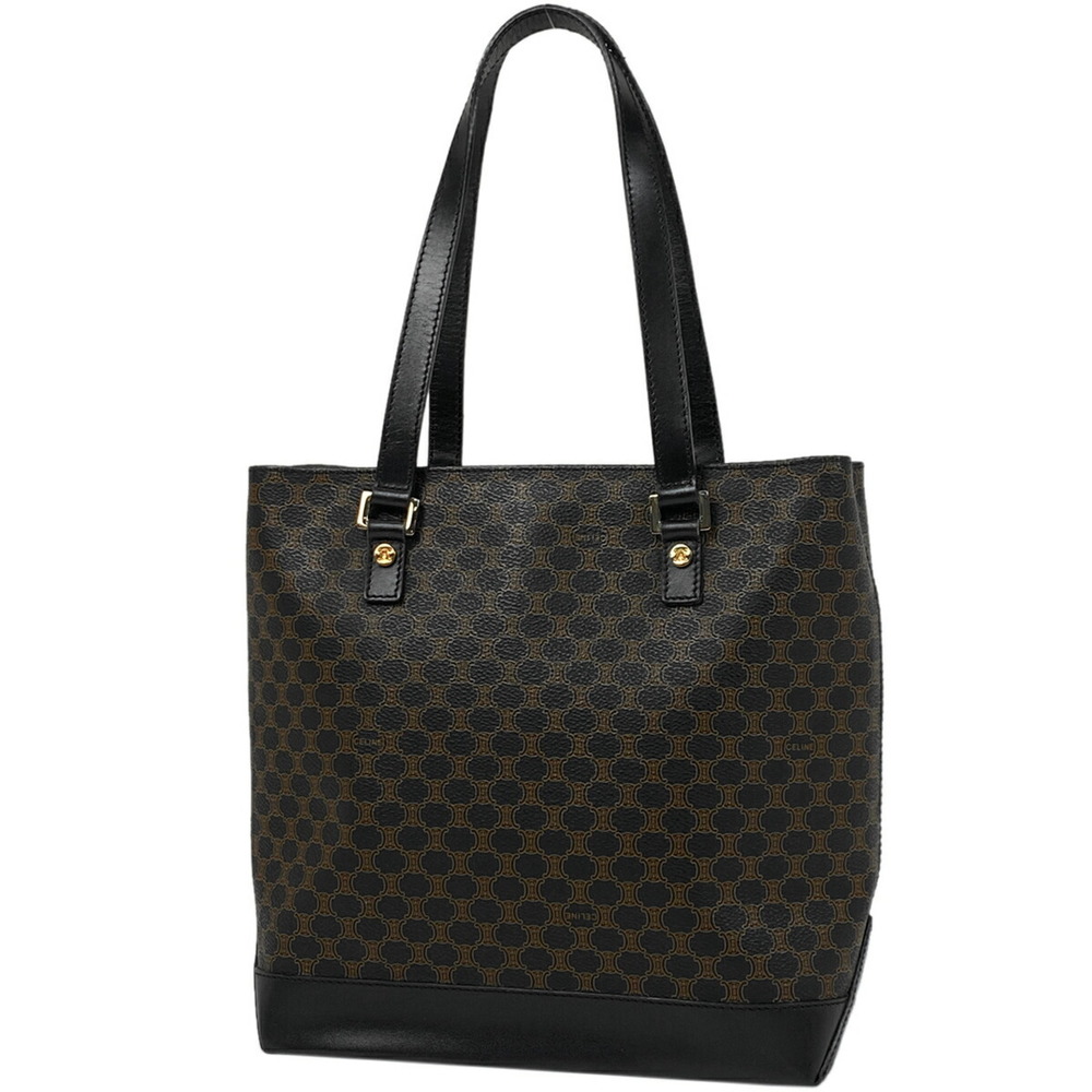 Celine Macadam Pattern Canvas Tote Black - image 1